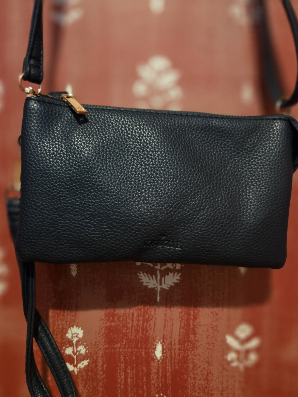 Kensie Blue Crossbody with Gold Hardware